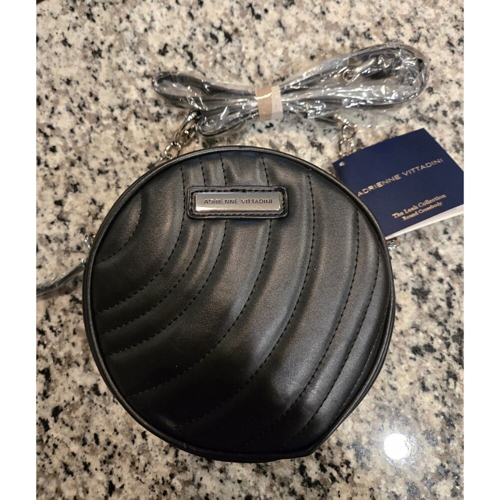 Adrienne Vittadini "The Leah Collection" round crossbody bag in black β nwt
